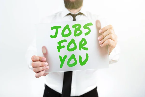 Empregos Legenda Conceitual Para Você Significado Conceito Lista Posições Disponíveis — Fotografia de Stock