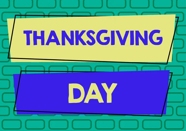 Handschrift Tekst Thanksgiving Day Woord Voor Het Vieren Van Dankbaarheid — Stockfoto