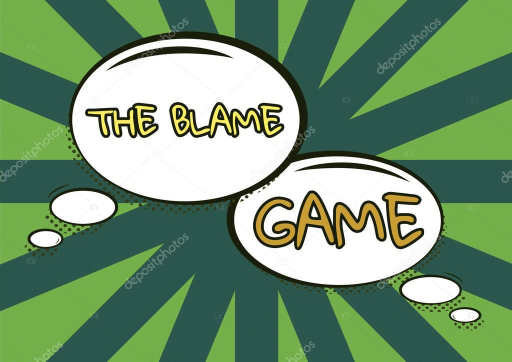 Text showing inspiration The Blame GameA situation when people attempt to blame one another, Business showcase A situation when showing attempt to blame one another