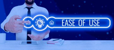 Kullanım Kolaylığı, İş Gösterisi Kullanıcı dostu basit teknolojiyi herkes için çalıştırmak kolay Çevrede Renkli Pençeler ve Yırtık Karton Altında Yazılan Fikirler.