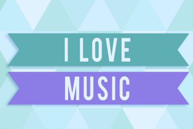 I Love Music, Internet Concept 'i gösteren bir tabela. Şarkı sözü müzisyenleri. İş kadını ellerinde ampuller tutuyorlar..