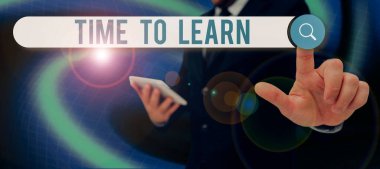 Text sign showing Time To Learn, Word for Obtain new knowledge or skill Educational or career growth Woman Talking Through Megaphone Making Announcement With Speech Bubble.