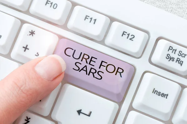 Legenda Conceitual Cure Sars Word Escrito Sobre Tratamento Médico Sobre — Fotografia de Stock