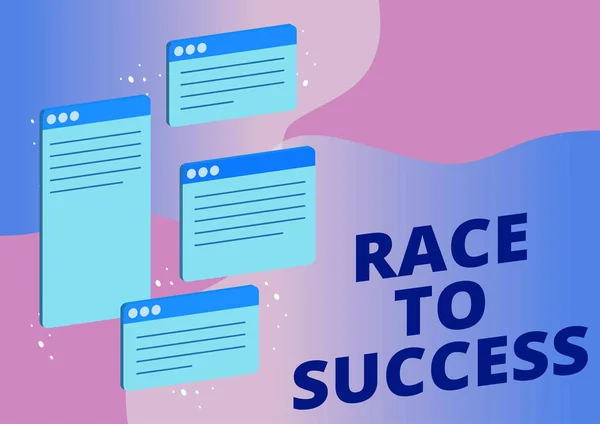 Sign Weergeven Van Race Success Internet Concept Competitie Voor Goede — Stockfoto