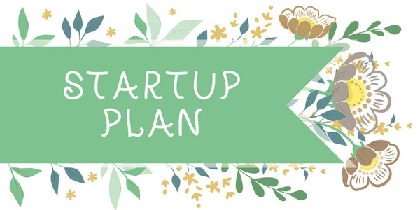 Tekst Bijschrift Presenteren Startup Plan Word Written Development Start Planning — Stockfoto