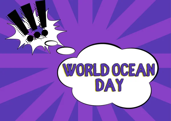 Szöveg Felirat Bemutató World Ocean Day Word Worldwide Celebration Big — Stock Fotó