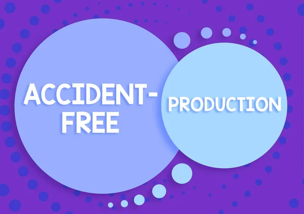Señal Que Muestra Producción Libre Accidentes Idea Negocio Productividad Sin — Foto de Stock