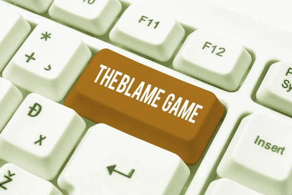 Writing Displaying Text Blame Gamea Situation People Attempt Blame One — Zdjęcie stockowe