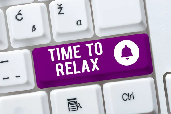 Hand Writing Sign Time Relax Business Showcase Relaxation Moment Break — Stockfoto
