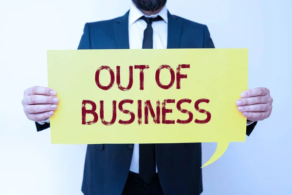 Conceptual Display Out Business Concept Meaning Being Working Stops Operating — Stock Photo, Image