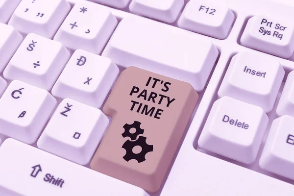 Text Caption Presenting Party Time Business Concept Right Moment Celebrate — Stockfoto