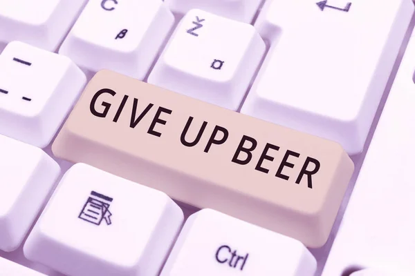 Conceptual Display Give Beer Internet Concept Stop Drinking Alcohol Treatment — Stock Fotó