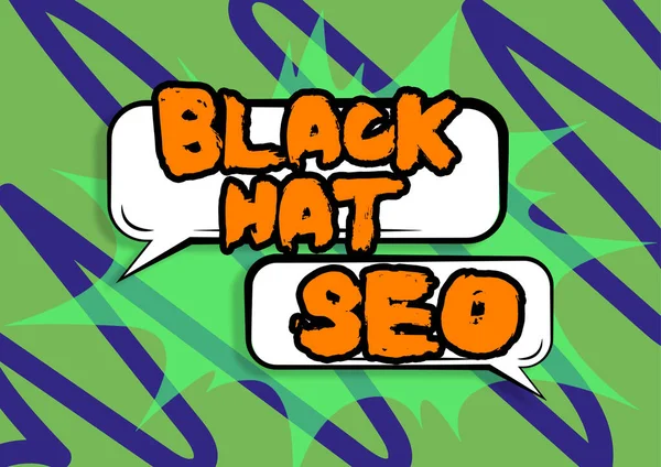 Sign Displaying Black Hat Seo Business Idea Search Engine Optimization — Photo