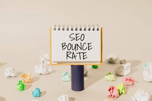 Text Sign Showing Seo Bounce Rate Business Concept Search Engine — Stockfoto