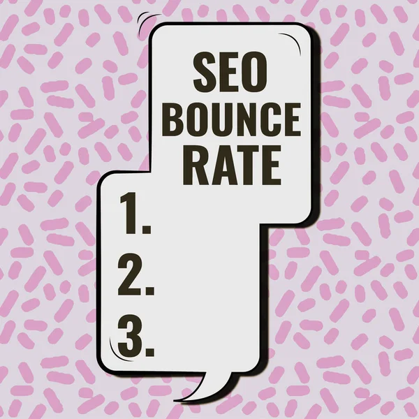 Εννοιολογική Απεικόνιση Seo Bounce Rate Word Search Engine Optimization Visitors — Φωτογραφία Αρχείου