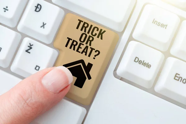 Conceptual display Trick Or Treat, Business concept Halloween tradition consisting in asking for sweets Four Hands Drawing Holding Arm Together Showing Connection Symbol.