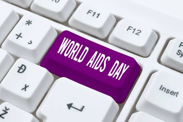 Hand Writing Sign World Aids Day Business Idea 1St December — Stock Photo, Image