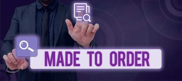 Τίτλος Κειμένου Που Παρουσιάζει Made Order Επιχειρηματική Ιδέα Κάτι Που — Φωτογραφία Αρχείου
