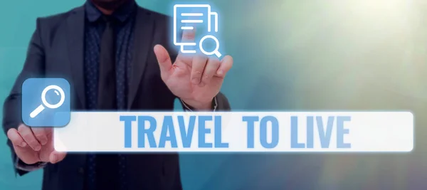 Inspiration Showing Sign Travel Live Business Showcase Αποκτήστε Γνώσεις Και — Φωτογραφία Αρχείου