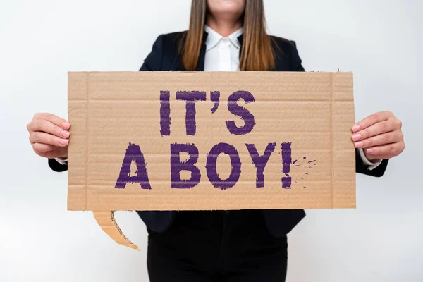 Szöveg Jel Mutatja Boy Koncepció Jelentése Várható Egy Férfi Baba — Stock Fotó