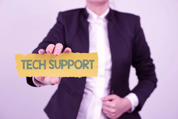 Schreiben Von Textanzeigen Tech Support Internet Konzept Hilfe Durch Techniker — Stockfoto