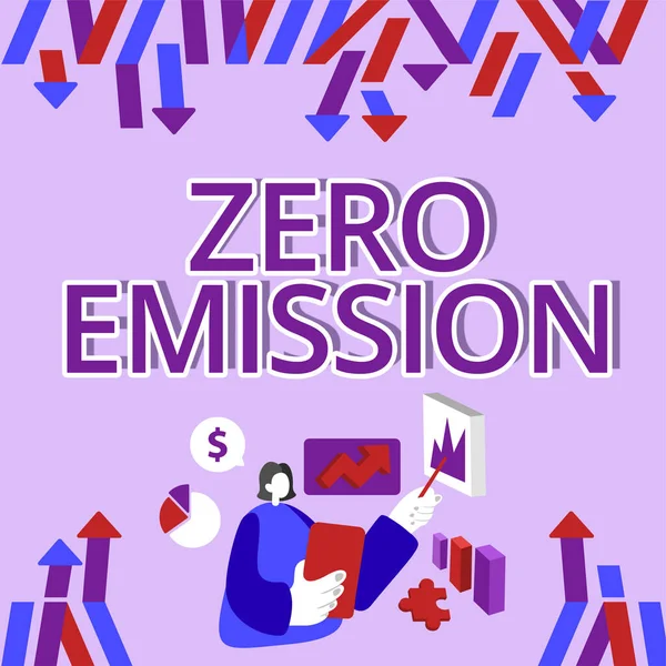 Sign Displaying Zero Emission Business Concept Motor Motor Energy Source — Stock Fotó
