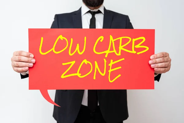Konceptuální Displej Low Carb Zone Business Showcase Zdravá Strava Pro — Stock fotografie
