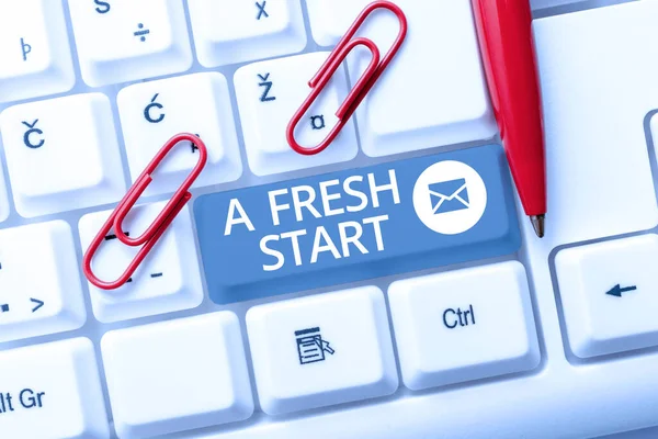 Fresh Start 개념은 새로운 방향을 변경하고 전략을 — 스톡 사진
