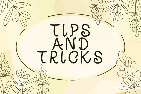 Teksten Weergeven Tips Tricks Concept Betekenis Stappen Life Hacks Handig — Stockfoto