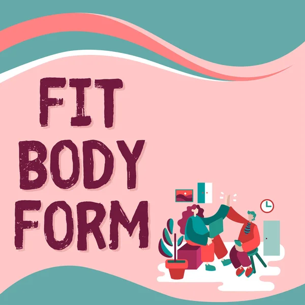 Εγγραφείτε Εμφάνιση Fit Body Form Word Γράφτηκε Τέλεια Σιλουέτα Που — Φωτογραφία Αρχείου