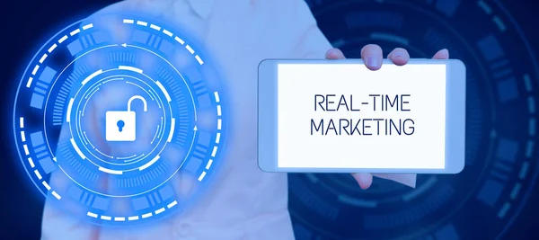 Conceptual Caption Real Time Marketing Business Idea Vytvoření Strategie Zaměřené — Stock fotografie