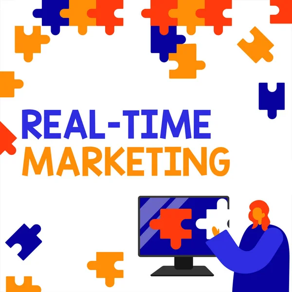 Texto Que Presenta Marketing Tiempo Real Visión General Del Negocio — Foto de Stock