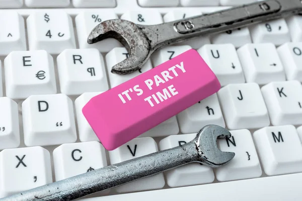 Text Der Inspiration Zeigt Party Time Konzept Das Bedeutet Dass — Stockfoto