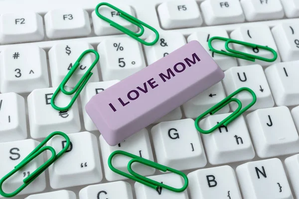 Légende Conceptuelle Love Mom Photo Conceptuelle Bons Sentiments Sujet Mère — Photo