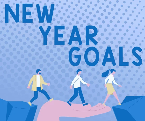 Inspiration Showing Sign New Year Goals Business Overview Resolutions 365 — Stock Photo, Image