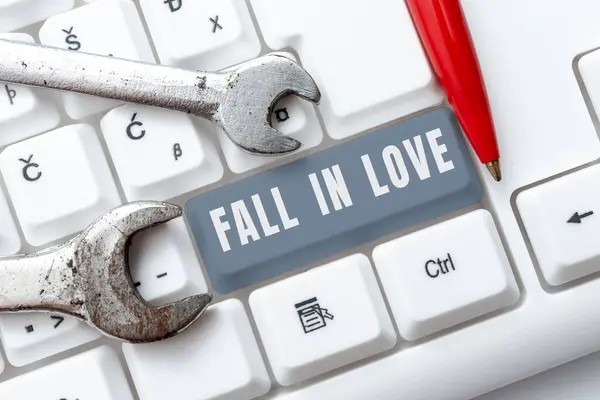 Scrittura Mano Testo Innamorarsi Business Concept Sensazione Amare Emozioni Qualcun — Foto Stock