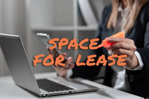 Sign Displaying Space Lease Concept Meaning Available Location Rent Use — Stock Photo, Image
