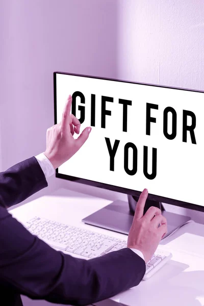 Teken Het Tonen Van Gift You Concept Betekenis Een Verrassing — Stockfoto