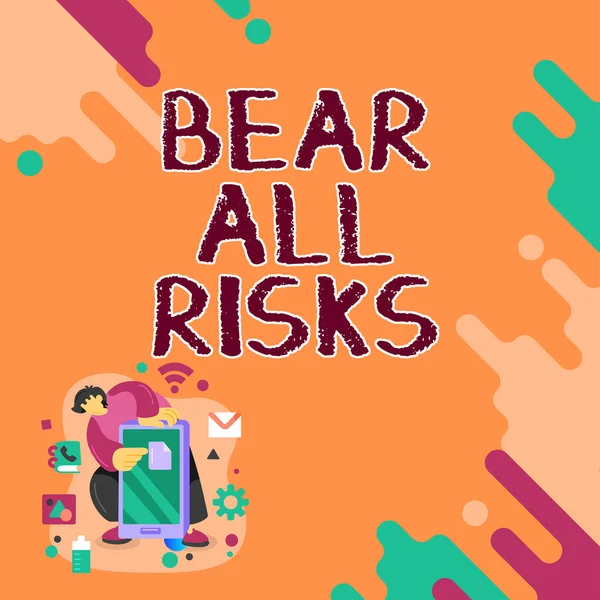 Tekst Bijschrift Presenteren Bear All Risks Word Written Wees Bewust — Stockfoto