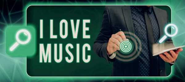 Légende Conceptuelle Love Music Photo Conceptuelle Avoir Affection Pour Les — Photo