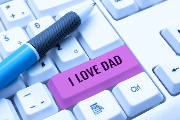 Conceptual Caption Love Dad Business Showcase Good Feelings Father Affection — Stock Photo, Image