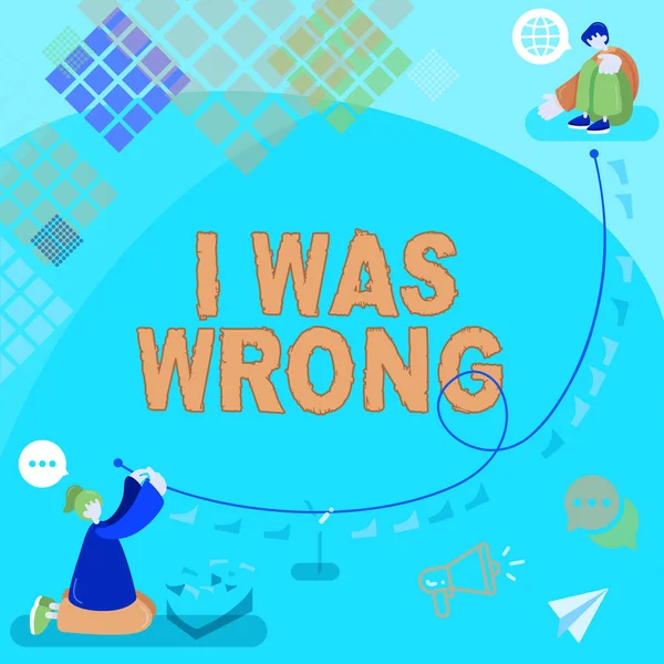 Inspirace Ukazující Znamení Jsem Mýlil Koncepce Znamená Přijetí Chyby Omluva — Stock fotografie