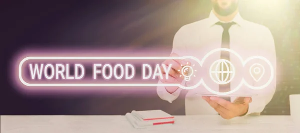 Текст Почерка World Food Day Business Showcase World Day Action — стоковое фото