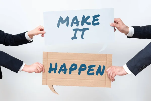 Tekst Weergeven Make Hhappen Word Written Things Your Goals Can — Stockfoto