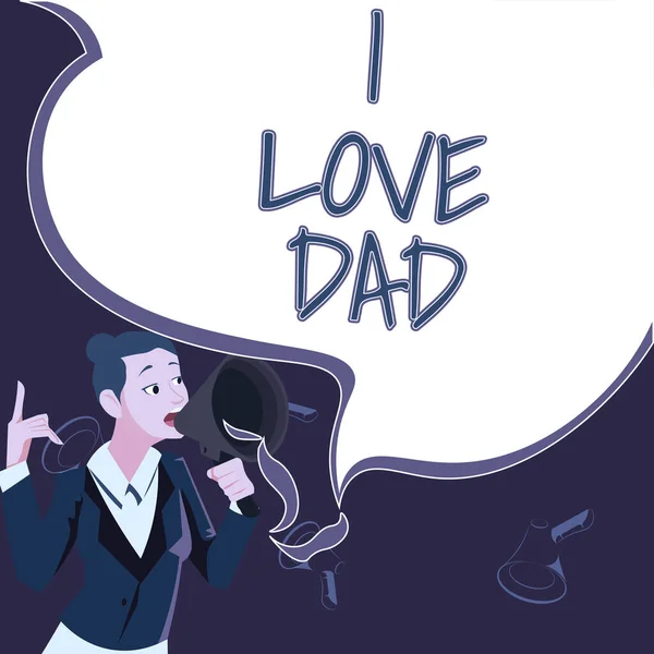 Testo Scritto Mano Love Dad Word Scritto Good Feelings Father — Foto Stock