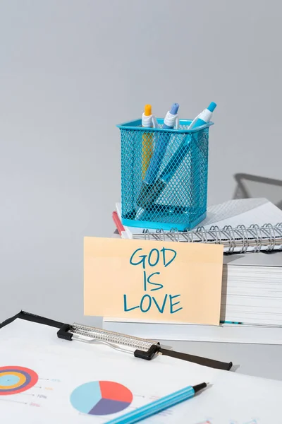 Text Zeigt Inspiration God Love Business Schaufenster Glauben Jesus Mit — Stockfoto