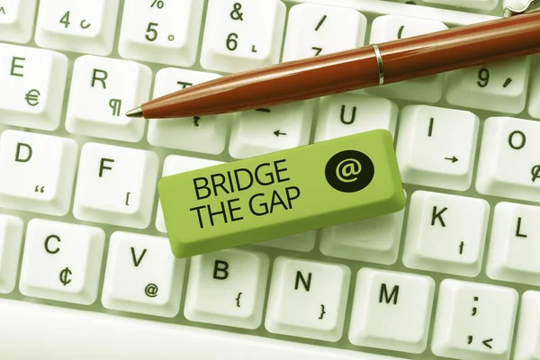 Texto Presentando Bridge Gap Visión General Del Negocio Superar Los —  Fotos de Stock