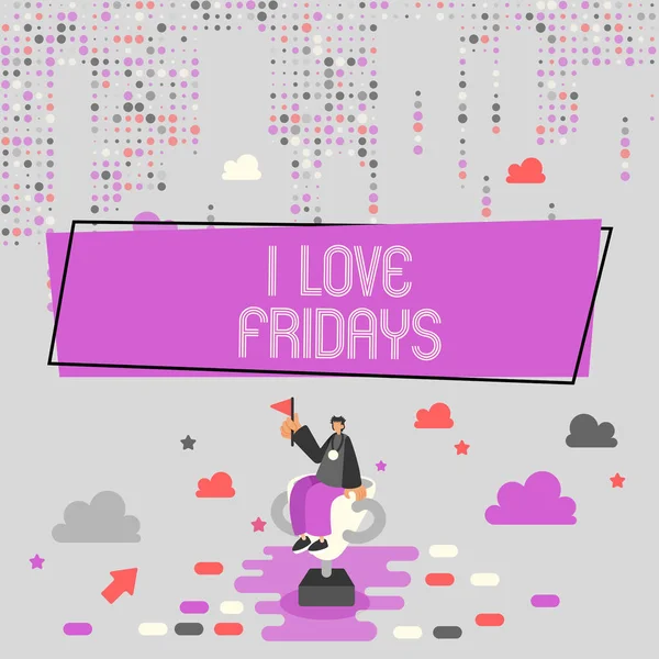 Bildunterschrift Großansicht Des Bildes Mit Der Bildunterschrift Love Fridays Business — Stockfoto