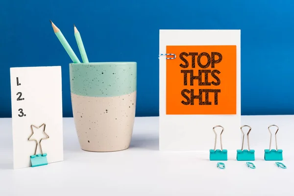 Text Caption Presenting Stop Shit Business Idea Enough Bad Things — Foto de Stock