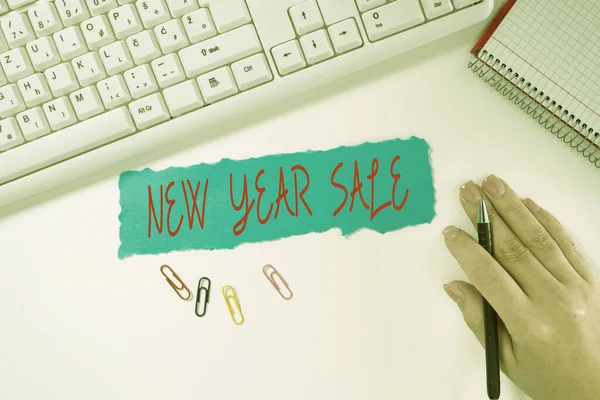 Schriftzug New Year Sale Konzept Für Die Letzte Feriensaison Rabatte — Stockfoto